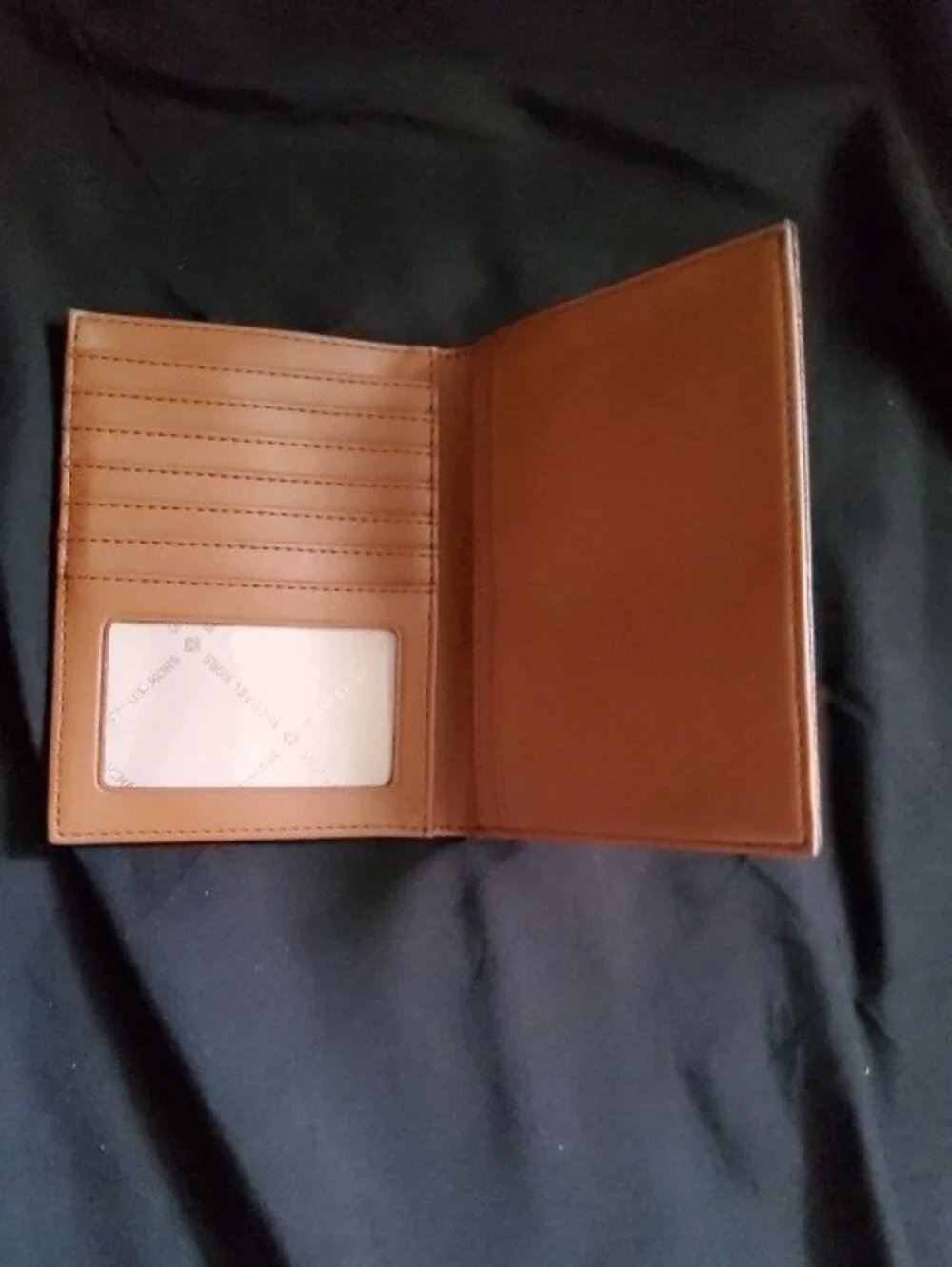 New Michael Kors Brown Monogram Travel Wallet with Gold Logo